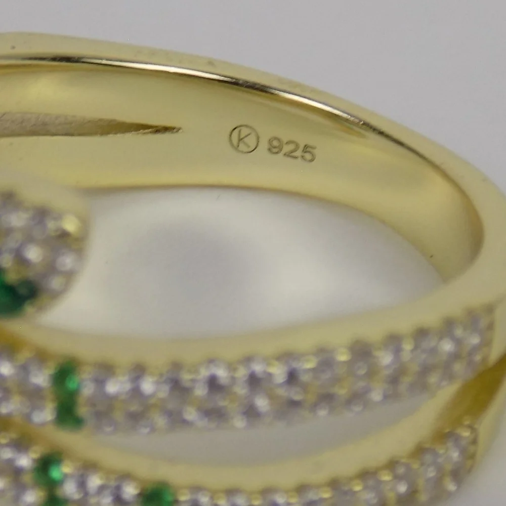 nwt!  trendy gold snake ring pave cubic zirconia